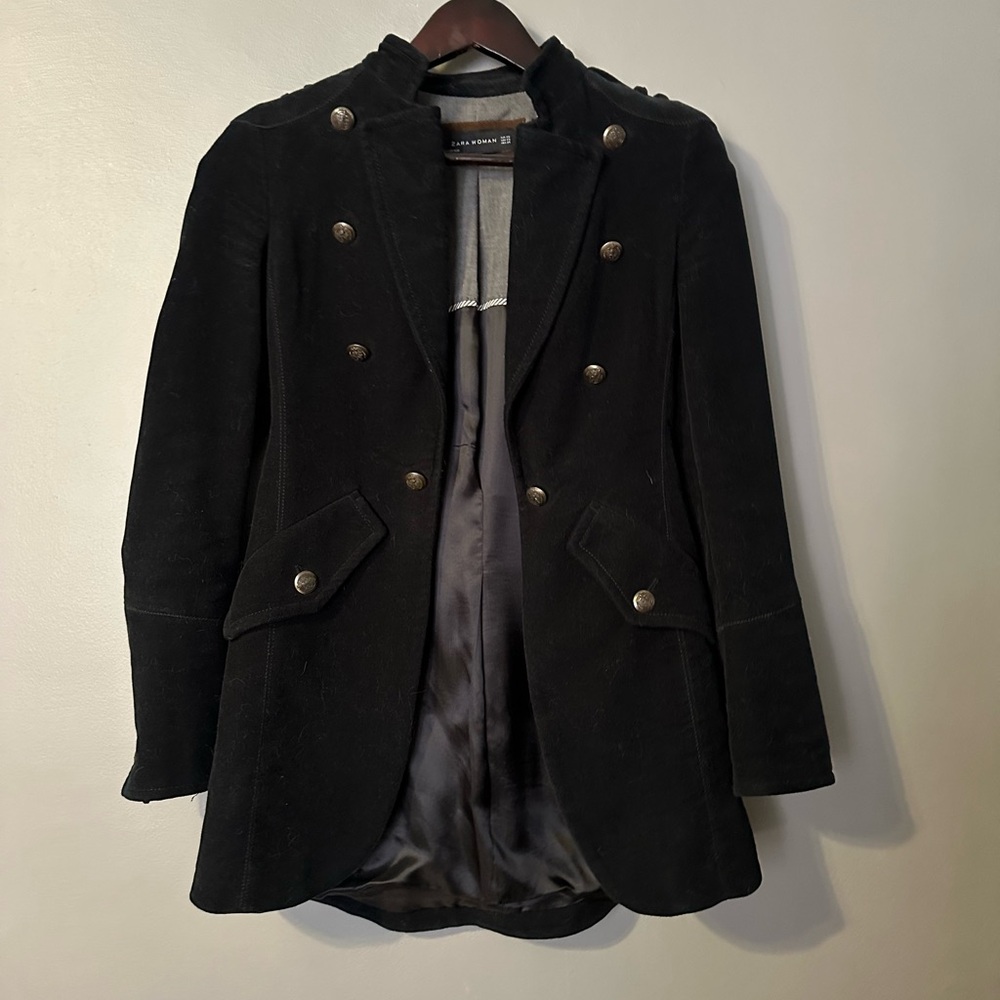 Black Velvet Military Style Blazer